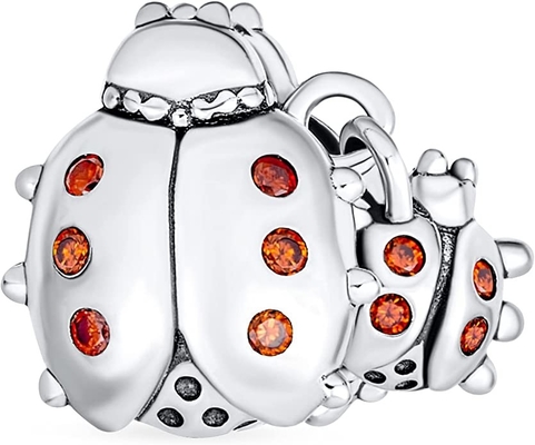 ปรับแต่งสีแดง Lucky Ladybug แมลง Gardener Dangle Charm ลูกปัดสำหรับผู้หญิงวัยรุ่น