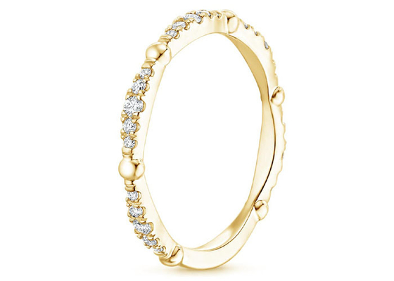Pave Full Diamond 14K Yellow Gold Jewelry 0.67ct GH VS1 ความชัดเจน