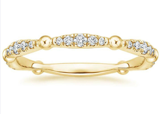 Pave Full Diamond 14K Yellow Gold Jewelry 0.67ct GH VS1 ความชัดเจน