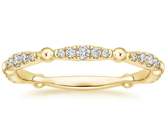 Pave Full Diamond 14K Yellow Gold Jewelry 0.67ct GH VS1 ความชัดเจน