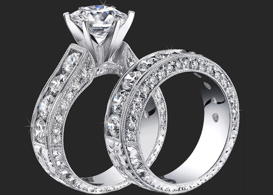 แหวนหมั้นเพชรกลม 14K GH VS1 ใบรับรอง GIA
