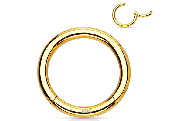 Helix Piercing 14K Gold Clicker สำหรับกระดูกอ่อน Tragus 16g-40g