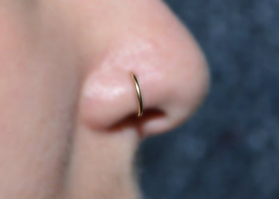 Helix Piercing 14K Gold Clicker สำหรับกระดูกอ่อน Tragus 16g-40g
