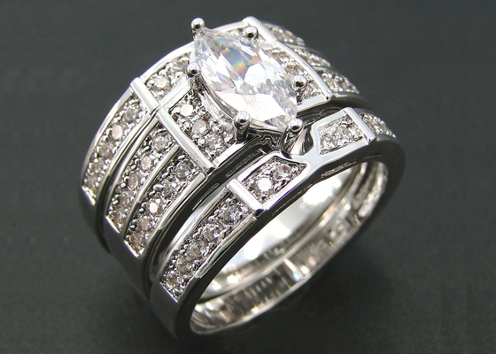 แหวนแต่งงานทองคำ 10K 14K, 0.68ct 56pcs แหวนเพชรธรรมชาติ ODM