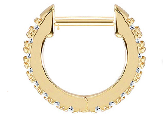 14k 0.2ct Gold Body Piercing เครื่องประดับต่างหู Hoop Shape 8mm ODM สำหรับผู้หญิง Girls