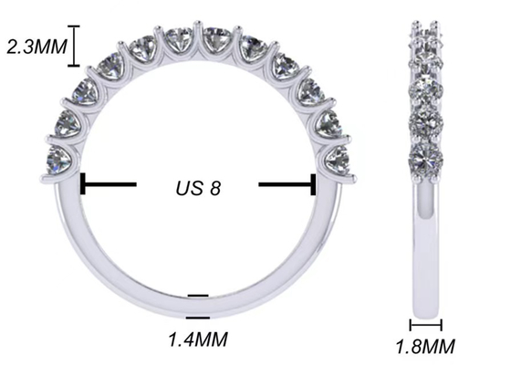 แหวนหมั้นและแหวนแต่งงาน 1.2 กะรัต น้ำหนัก 1.93 กรัม RD2.7MM Size