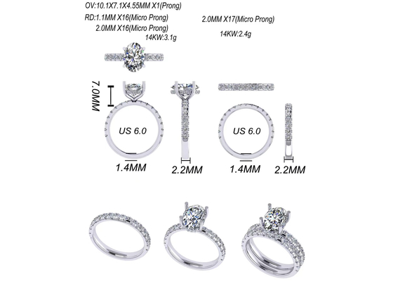 การตั้งค่ามือ 2.45g 14K เครื่องประดับทองคำแข็ง ODM สำหรับหมั้น
