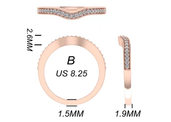 0.8ct 14K Solid Gold Jewellery, ชุดแหวนหมั้นทองคำสีกุหลาบ RA5.6×4.5MM