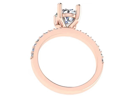 แหวนแต่งงานโรสโกลด์ 18k Pear Cut 10.67x7.23x4.1mm สำหรับหมั้น