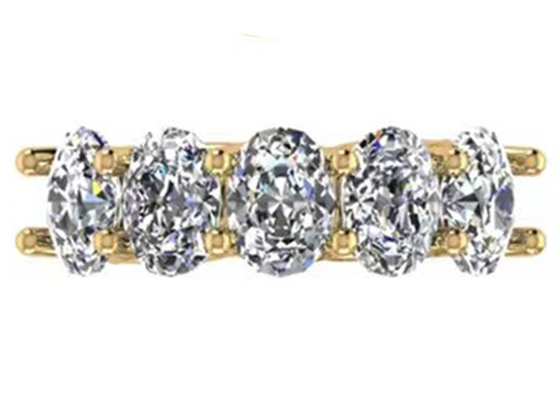 แหวนเพชรวงรี 18K Rose Gold 6.43x 4.7x 3.03mm ขนาดครบรอบ
