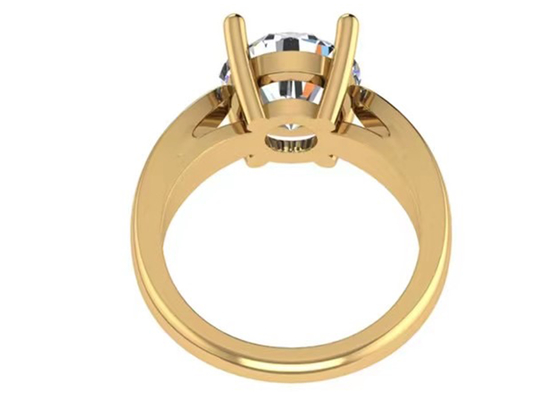 การตั้งค่ามือ 14K เครื่องประดับทองคำขาว, กลม 2.7 กะรัต Natural Solitaire Diamond Rings