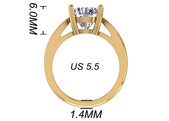 การตั้งค่ามือ 14K เครื่องประดับทองคำขาว, กลม 2.7 กะรัต Natural Solitaire Diamond Rings