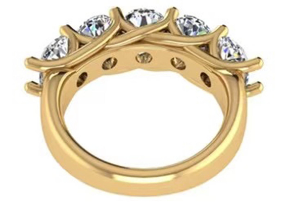 แหวนหมั้นทองคำ 18k วงรี Brilliant Cut 6.43x 4.7x3.03mm ODM