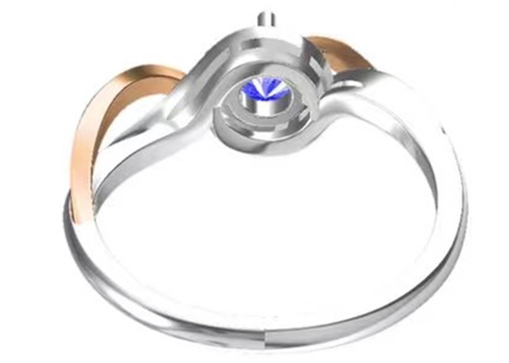 เครื่องประดับ Tanzanite เครื่องประดับทองคำแท้ 14K วงครอสโอเวอร์ RD6.4MM Main Stone