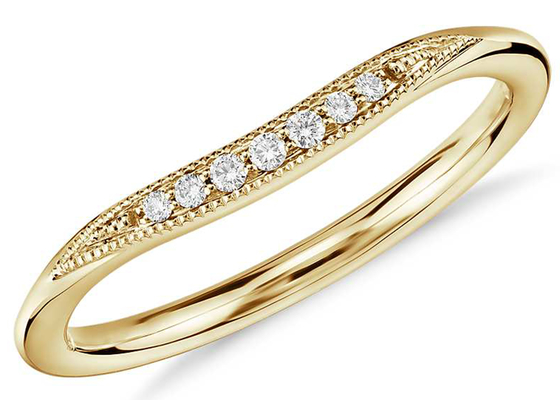 แหวนทองคำขาว 14K จิ๋วจิ๋ว, แหวนซ้อนเพชร 2 มม. 1.5 มม. 1.3 มม. Size