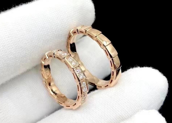 แหวน Serpenti Viper 0.41ct, แหวนเพชรธรรมชาติ 18K กว้าง4mm