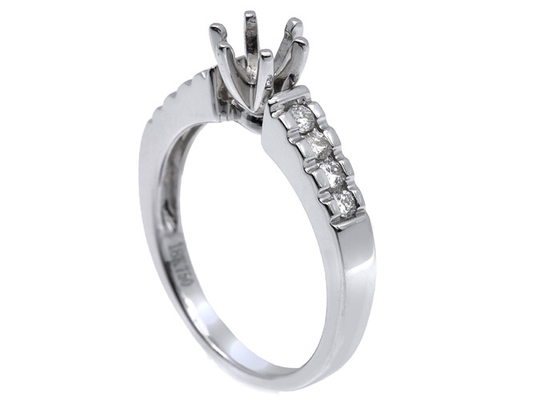 0.2ct 8pcs แหวนเพชรกึ่งเมาท์ 14K วัสดุทองคำขาว ODM สำหรับ Gift