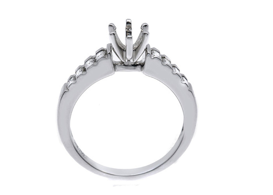 0.2ct 8pcs แหวนเพชรกึ่งเมาท์ 14K วัสดุทองคำขาว ODM สำหรับ Gift
