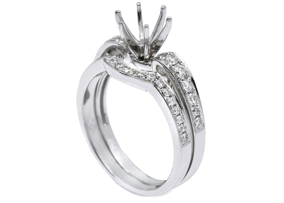 การตั้งค่าแหวนกึ่งเมาท์ OEM, 0.18ct 1.5 มม. แหวนเพชรธรรมชาติ