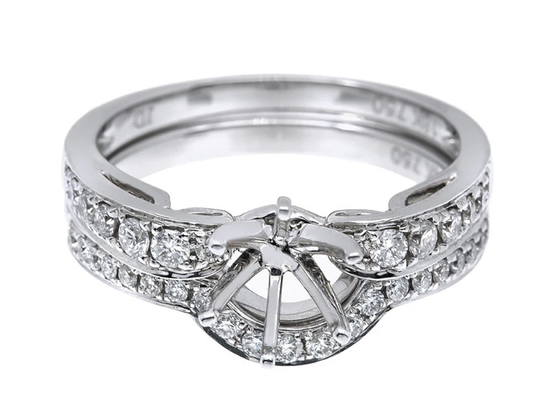 การตั้งค่าแหวนกึ่งเมาท์ OEM, 0.18ct 1.5 มม. แหวนเพชรธรรมชาติ