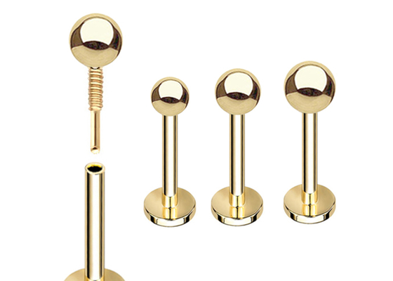ต่างหูกระดูกอ่อนทองคำ 14k OEM, ต่างหูเจาะร่างกาย 5mm 8mm 10mm Length