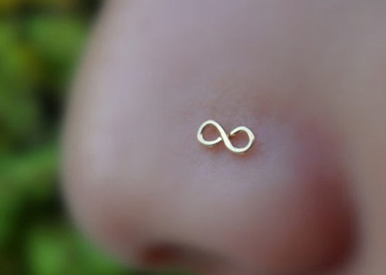 3mm Plain Star ทอง 18K เจาะจมูก L รูปร่าง 0.6mm ความหนา