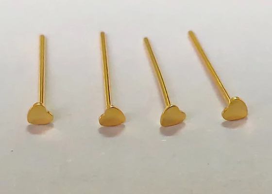 เจาะจมูกเพชรสีเหลืองทอง 18K รูปหัวใจ 3mm OEM ODM