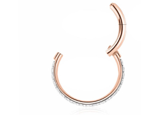 Dia 9mm 11mm ทอง 18k สตั๊ดจมูก, เจาะแหวนจมูกด้วย 0.14ct Natural Diamonds