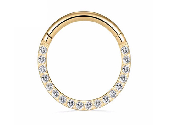 Dia 9mm 11mm ทอง 18k สตั๊ดจมูก, เจาะแหวนจมูกด้วย 0.14ct Natural Diamonds