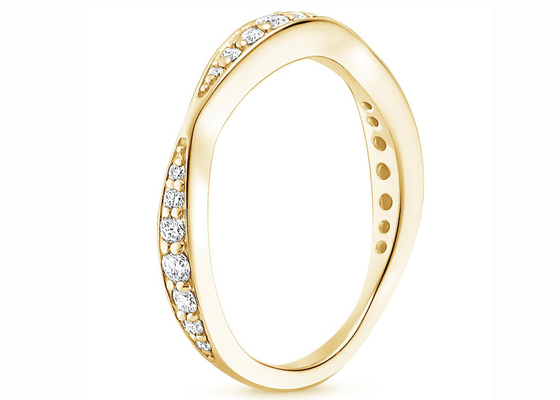 แหวนเพชรทองคำขาว 14K เต็มเม็ด 0.35ct 1.5mm-4.3mm Band Size
