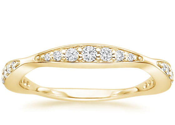 แหวนเพชรทองคำขาว 14K เต็มเม็ด 0.35ct 1.5mm-4.3mm Band Size
