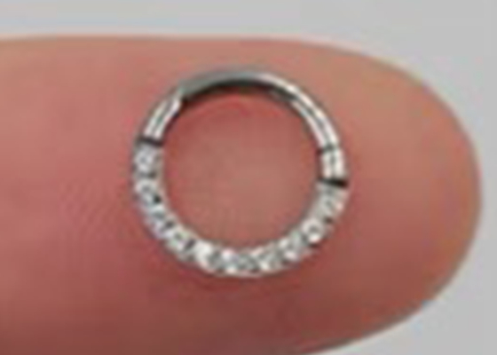 14G 16G 14k Gold Clicker เจาะจมูก Septum 6mm 10mm Size