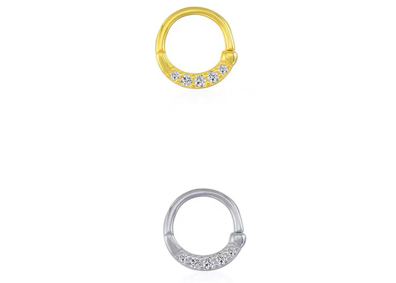 Eternity Hoop 14K Gold Clicker เจาะ OEM ODM สำหรับจมูก Septum