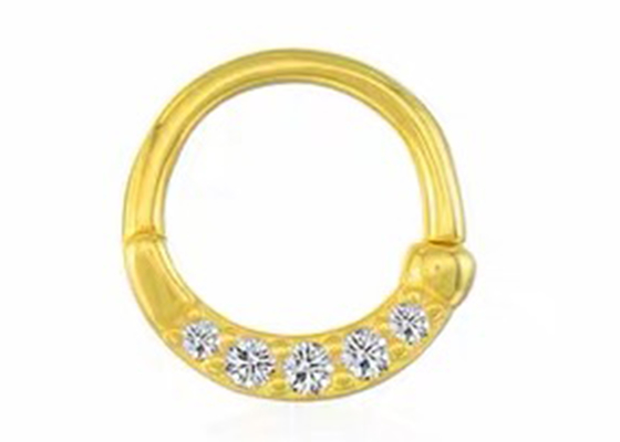 Eternity Hoop 14K Gold Clicker เจาะ OEM ODM สำหรับจมูก Septum