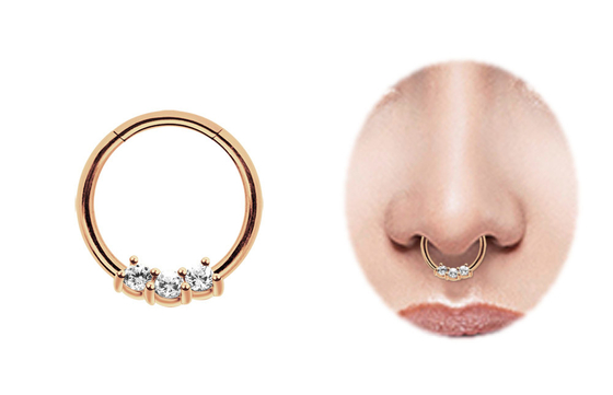 Helix 14k Gold Septum Ring, 8mm และ 10mm Nose Ring สำหรับสวมใส่ทุกวัน