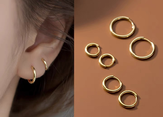 Clicker ทอง 14K บานพับไร้รอยต่อ 16g-40g สำหรับกระดูกอ่อน Tragus