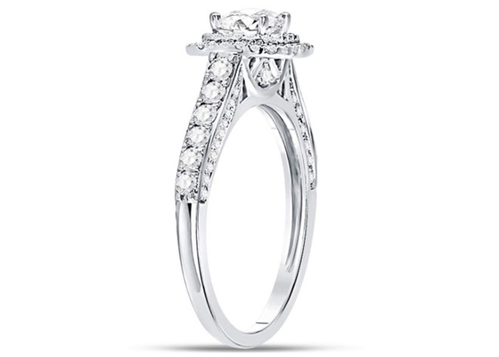 3.65g 14K เครื่องประดับทองคำขาว, 0.8ct Square Women's White Gold Diamond Rings