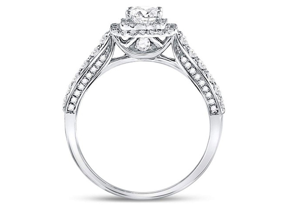 3.65g 14K เครื่องประดับทองคำขาว, 0.8ct Square Women's White Gold Diamond Rings