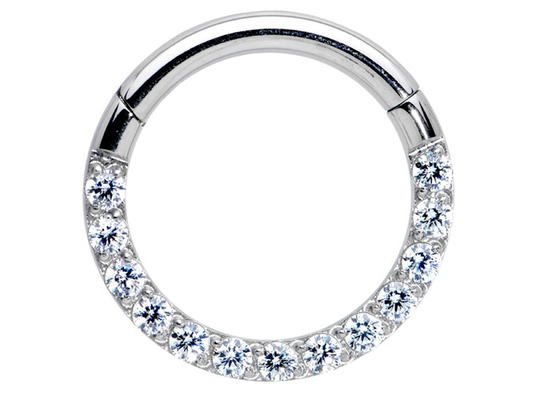 แหวนเจาะเพชร Tragus 0.1ct, แหวนจมูกทองคำขาวด้านใน Dia 8-15mm