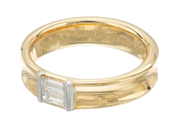 0.58ct 6x4MM Solitaire Stone 14K Solid Gold Jewellery แหวนแต่งงานเพชร