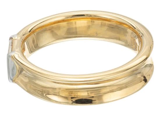0.58ct 6x4MM Solitaire Stone 14K Solid Gold Jewellery แหวนแต่งงานเพชร