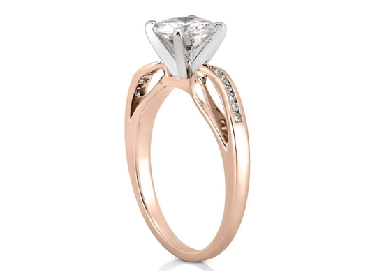 ODM OEM Jewellery แหวนเพชร, แหวนแต่งงานทองคำขาว 14k Round Cut
