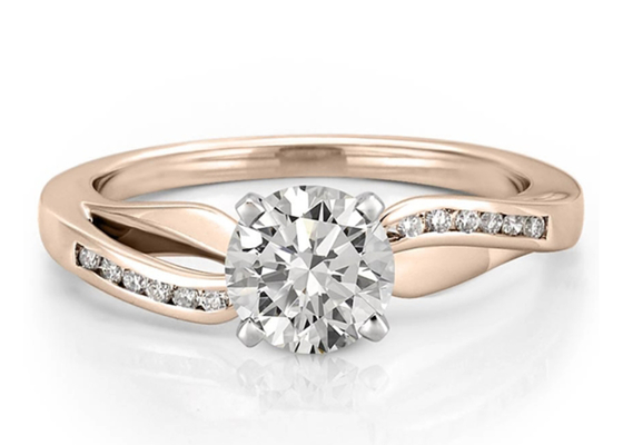 ODM OEM Jewellery แหวนเพชร, แหวนแต่งงานทองคำขาว 14k Round Cut