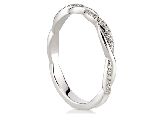 แหวนเพชรพลอยแท้ทองคำขาว 14K 0.3ct Round Cut ODM For Engagement