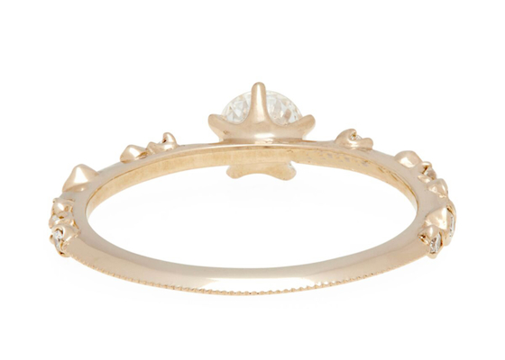แหวนเพชรพลอยแท้ขนาด 4 มม. 14K 18K Rose Gold วัสดุ ODM