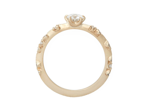 แหวนเพชรพลอยแท้ขนาด 4 มม. 14K 18K Rose Gold วัสดุ ODM