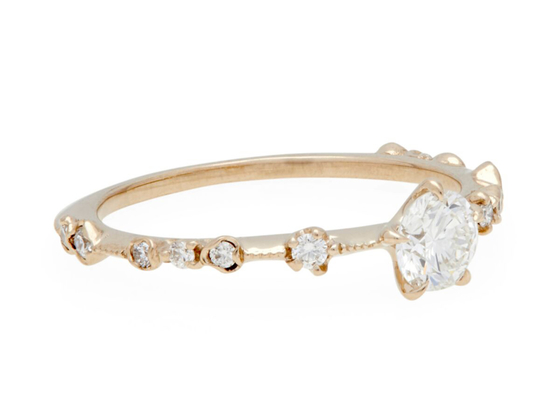 แหวนเพชรพลอยแท้ขนาด 4 มม. 14K 18K Rose Gold วัสดุ ODM
