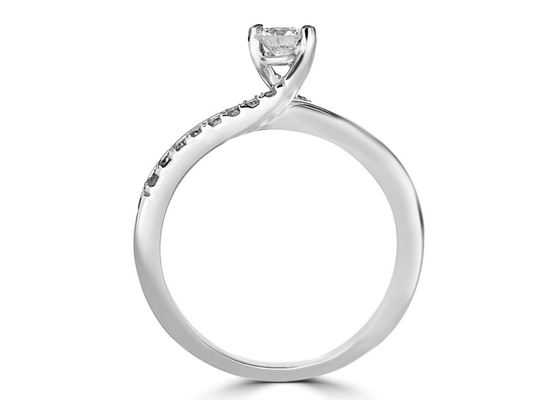 แหวนเพชรแท้ทรงกลม 0.46ct 5mm Diamond Solid Gold Ring