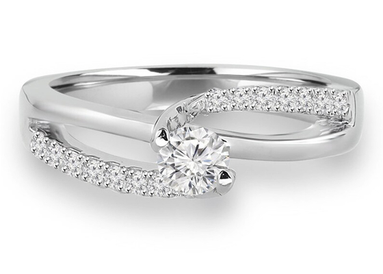 แหวนเพชรแท้ทรงกลม 0.46ct 5mm Diamond Solid Gold Ring
