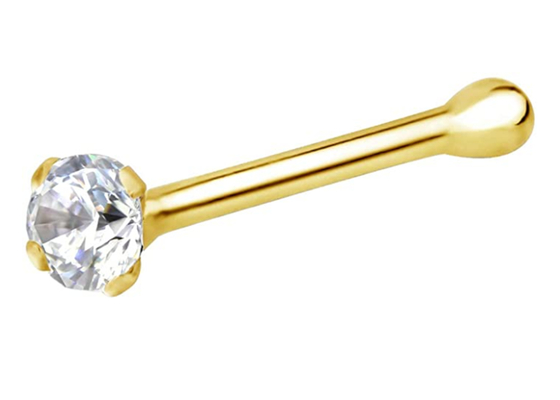 7mm 14k Gold Nose Ring, เครื่องประดับเจาะจมูกไม่ระคายเคืองOEM